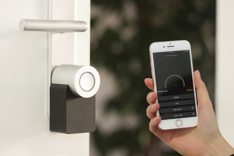 Smart lock being controlled via smartphone app
